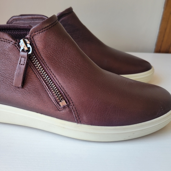 Ecco Womens Leather Slip On Sneakers Size 8 - Picture 7 of 12